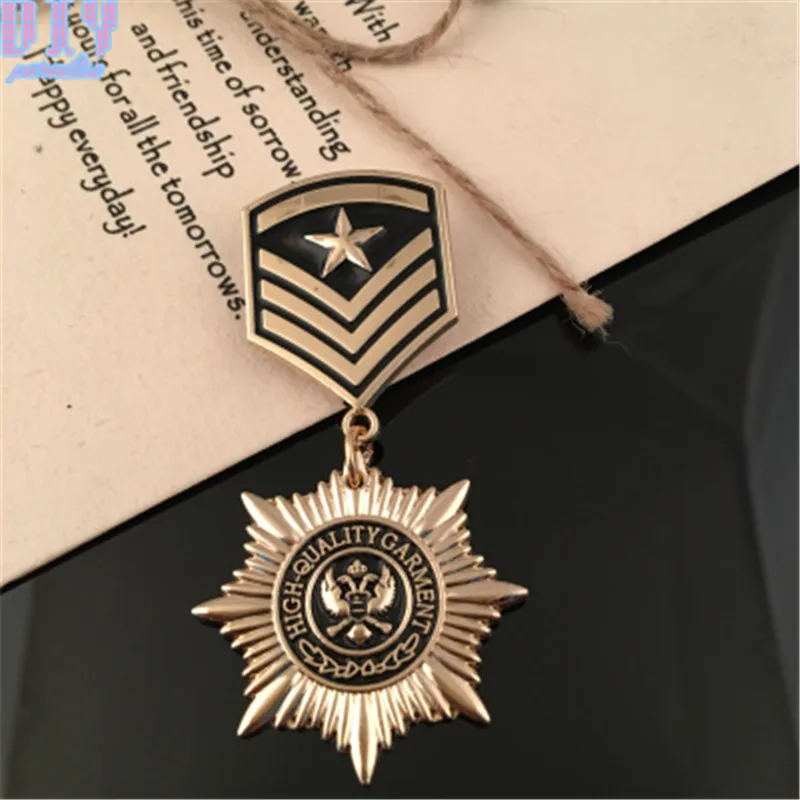 Круглый военный металлический значок Ретро Фабри Наплечная доска армейские знаки различия булавка На брошь медаль ручной работы - Цвет: Q