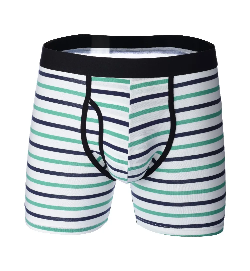 3 шт./лот Длинные мужские боксеры зимнее нижнее белье хлопковые в полоску трусы с