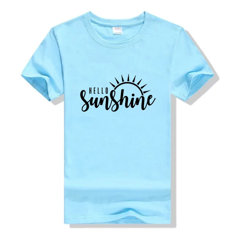 Защита от солнца футболка Hello Sunshine женская хлопок Графические футболки размера