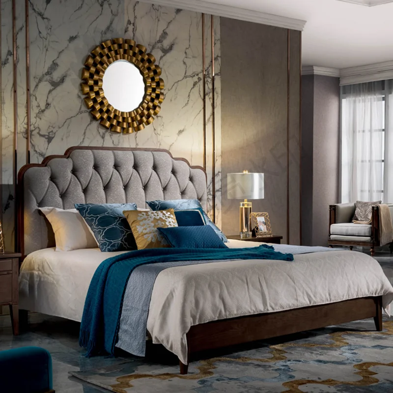 Мягкая кровать для отдыха в скандинавском стиле современный дизайн мебель