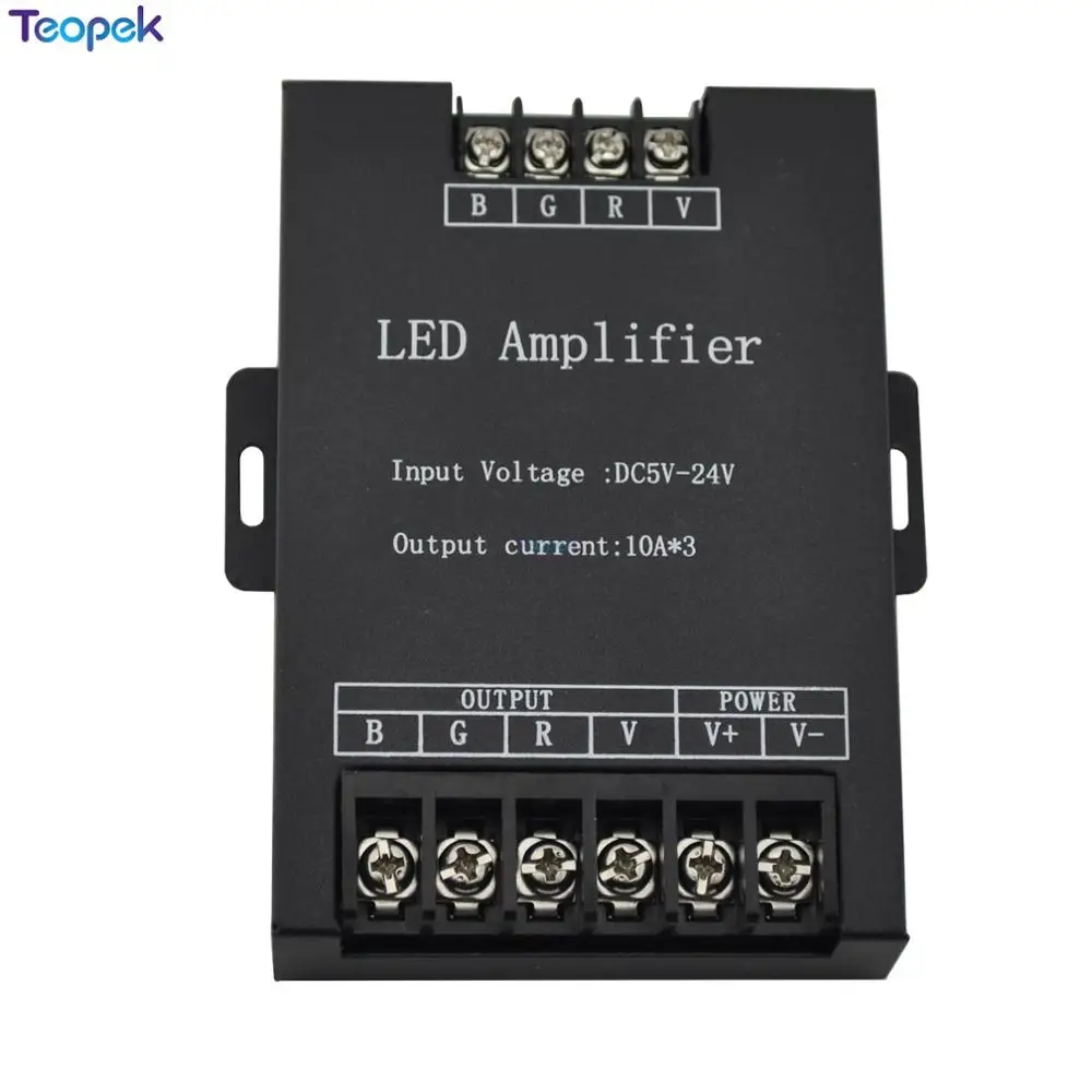 RGB Led усилитель контроллер на входе 5V 12V 24V 10A * 3 30A ретранслятор сигнала 360W для