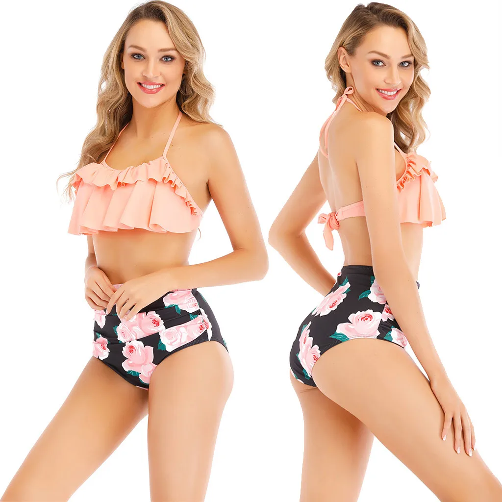 Женский купальник пуш-ап большого размера пляжная одежда бикини модный для