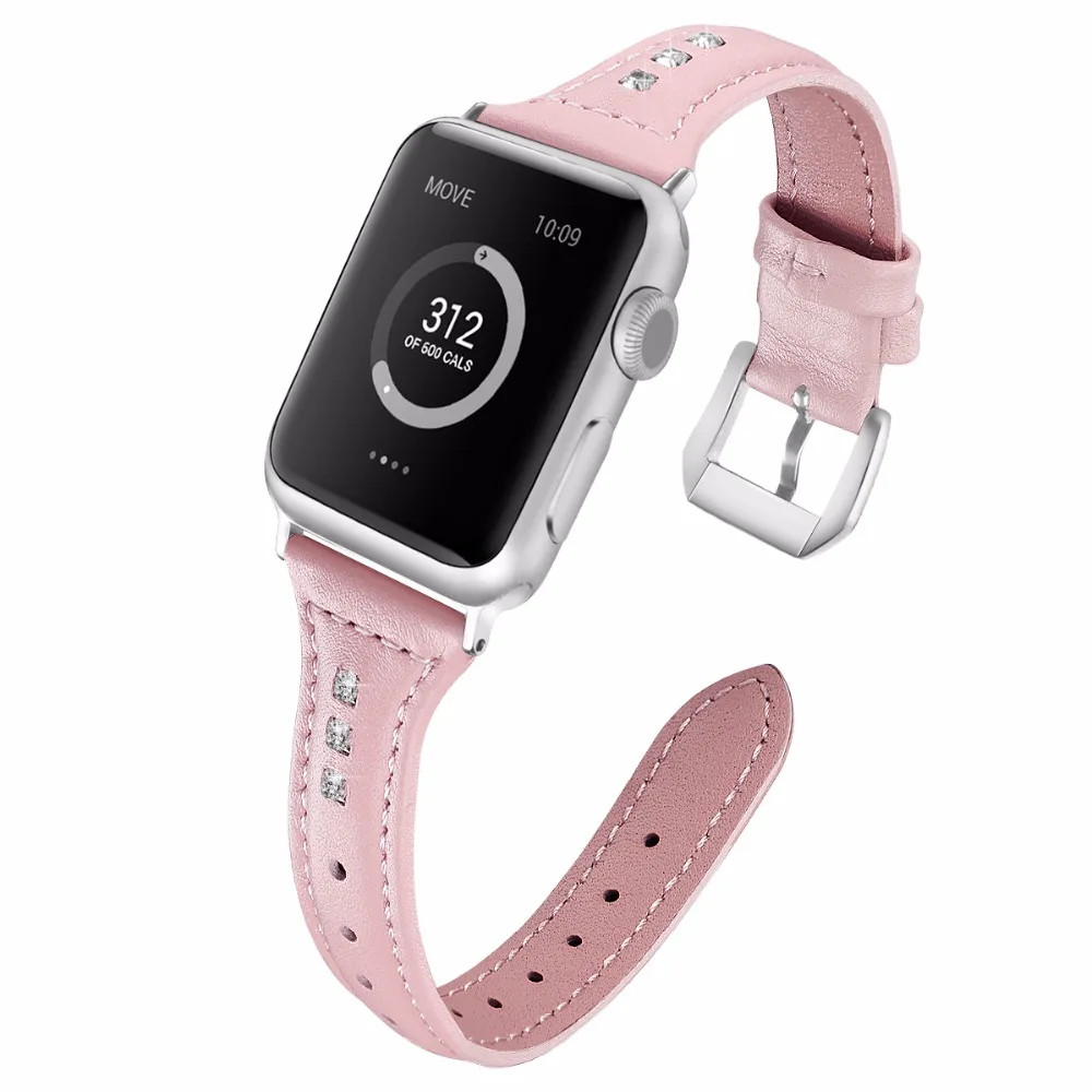 Чехол для Apple Watch тонкий ремешок из натуральной кожи с застежкой нержавеющей