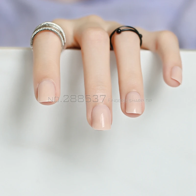 2017 Бестселлер 24 шт. накладные ногти телесного цвета конфетные короткие круглые