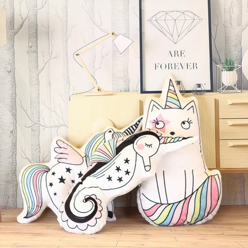 2018 Новый Цвет единорог Seahorse Kitty кошка куклы милый мультфильм Радуга лошадь