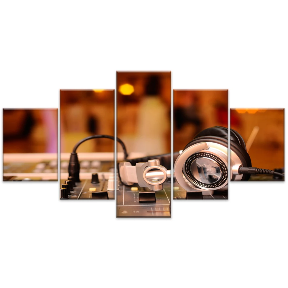 

Canvas painting wall artist living decor living room HD printing large 5 pieces DJ music instrument module poster picture 672