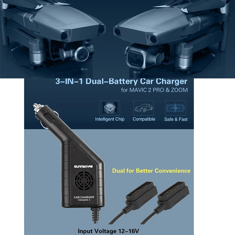 Зарядное устройство Mavic 2 pro/zoom 3 в 1 двойное зарядное с пультом дистанционного