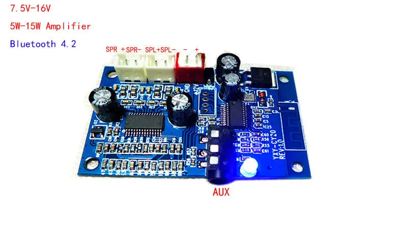 Беспроводной Bluetooth 4 2 аудио приемник стерео цифровая плата усилителя 15 Вт amp AUX dc 7 5