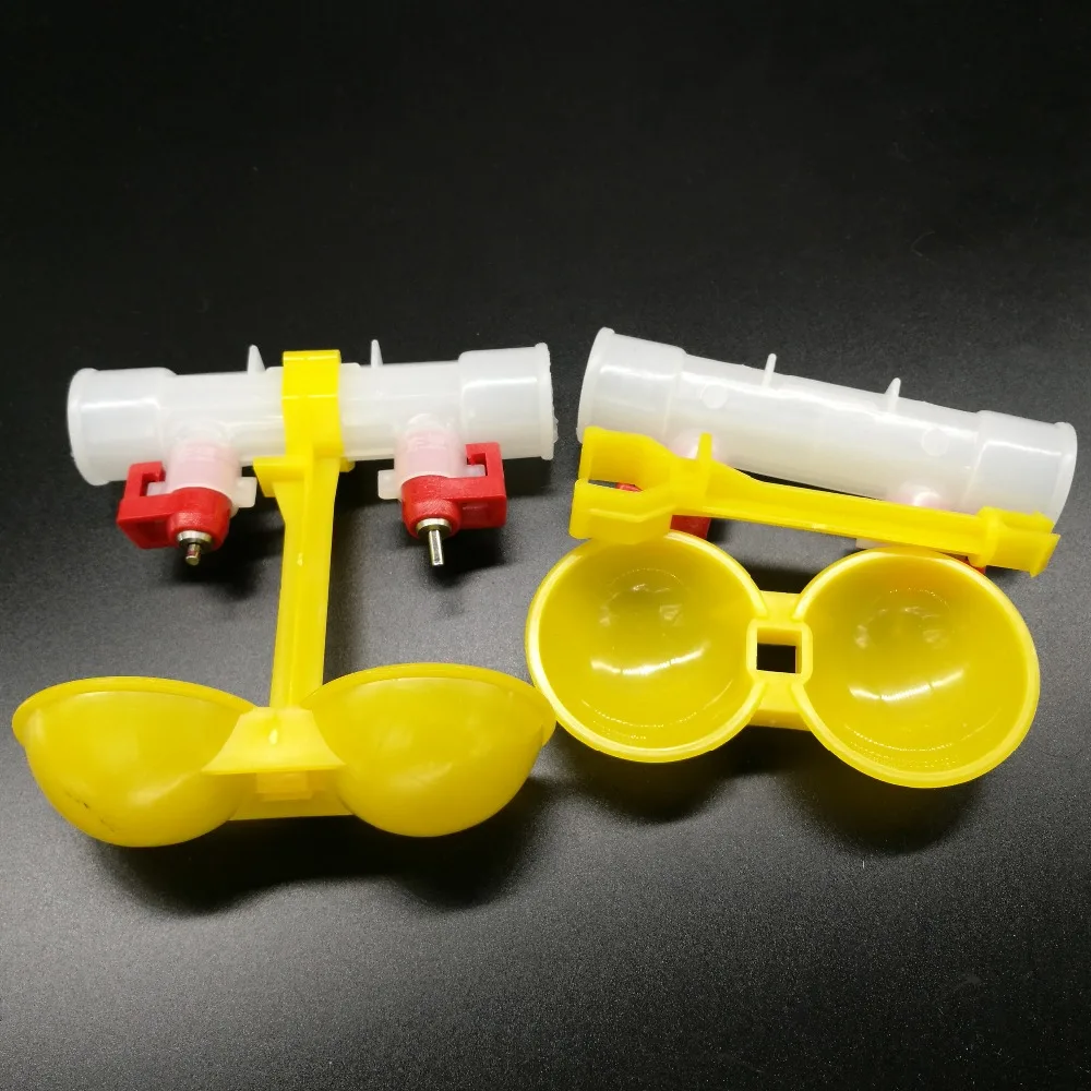 

10 pcs Chicken drinking fountain Double Hanging Cup Ball nipple drinkers 25cm Chicken equipment wholesale Quail feeders