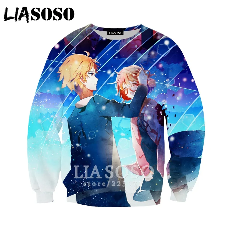 LIASOSO новинка 2019 мужские и женские модные толстовки с 3D принтом аниме Свитшот