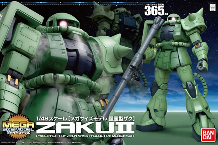Bandai Gundam 1/48 Мега Размер MS 06 Zaku II мобильный Костюм Фигурки модельные комплекты