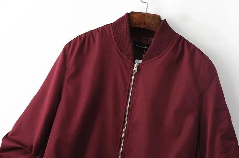 VOGUE! N Новая Мужская Унисекс однотонная Сатиновая куртка-бомбер на молнии с карманами, 4 цвета