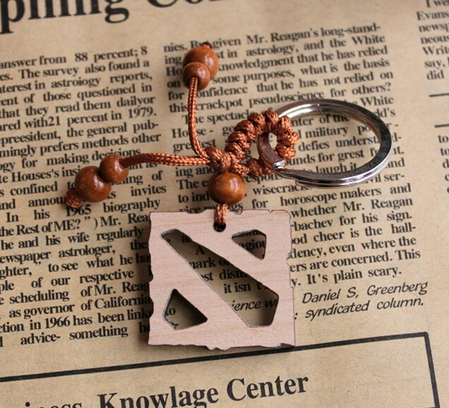 DOTA2 игра вокруг Черного/красного дерева глазурь подвесной брелок с логотипом