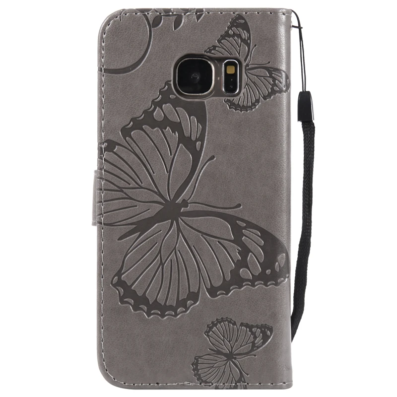 3D кожаный чехол с бабочками для Samsung Galaxy A6 A8 J4 J6 J8 2018 A3 A5 J3 J5 J7 2017 2016 S8 S9 Plus S7 S6 edge S5 S4 S3