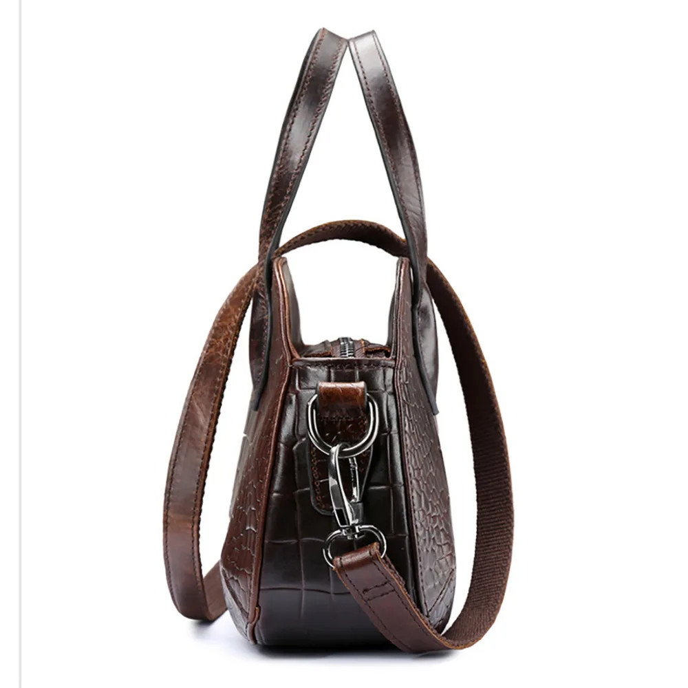 Женская сумка тоут из натуральной воловьей кожи винтажная мессенджер с рисунком