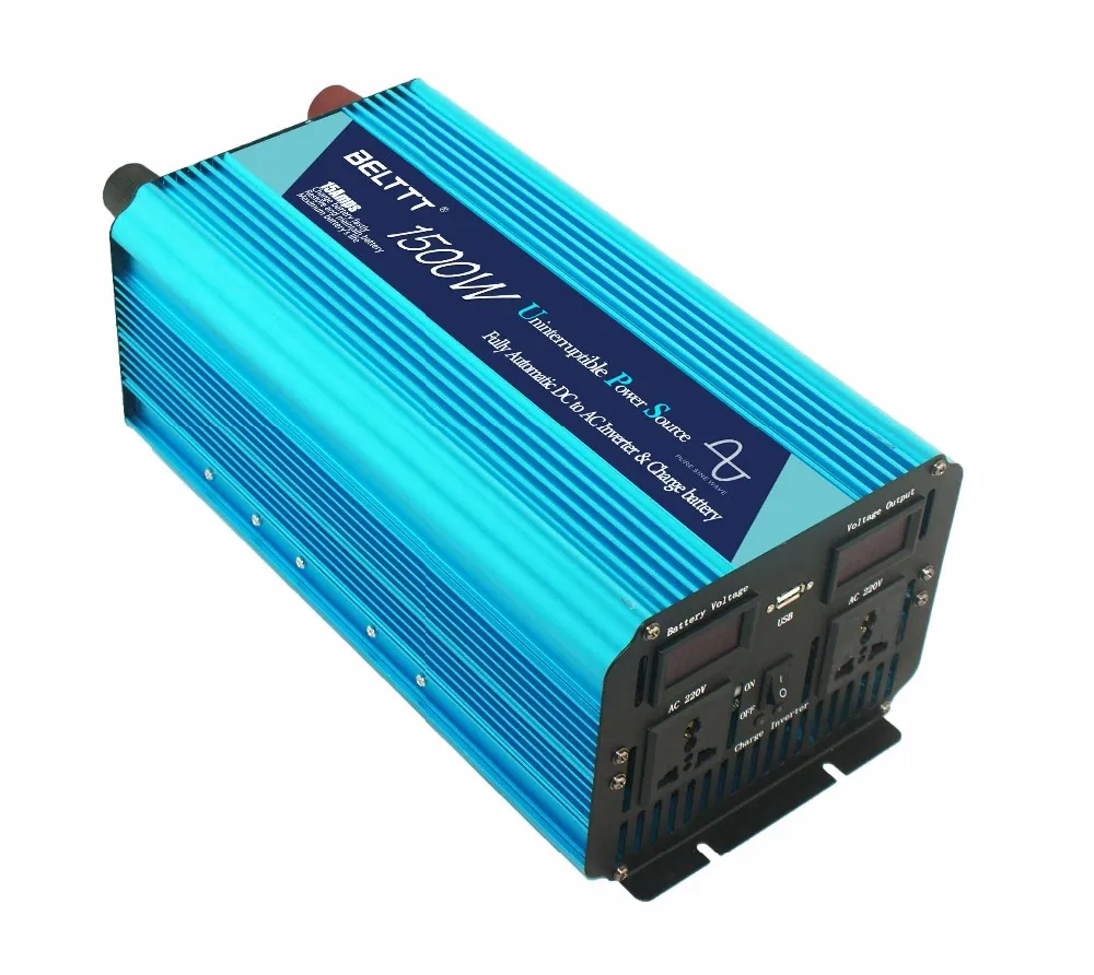 Дешевая доставка 12v 220v ЖК-дисплей Дисплей 1500 Вт непрерывная 3000 Пиковая чистая
