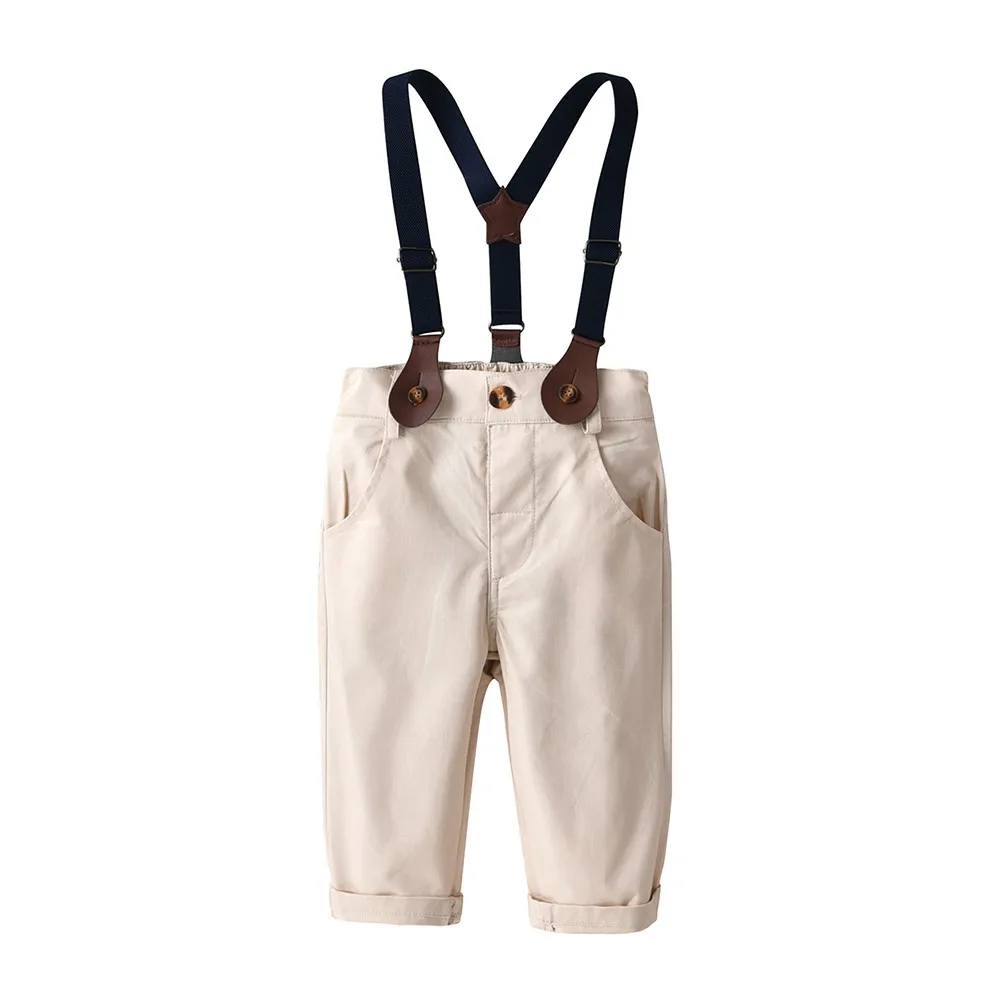 Комплект одежды джентльмена в полоску для маленьких мальчиков рубашка с