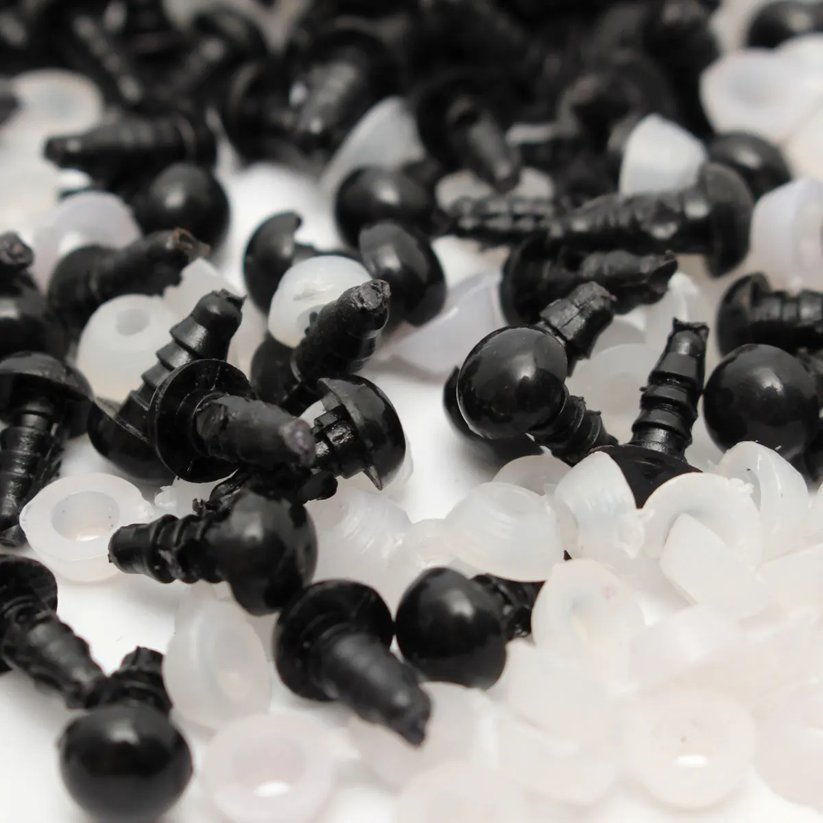 Оптовая продажа шикарные 100 шт/50 пар 7 мм черные пластиковые безопасные глаза