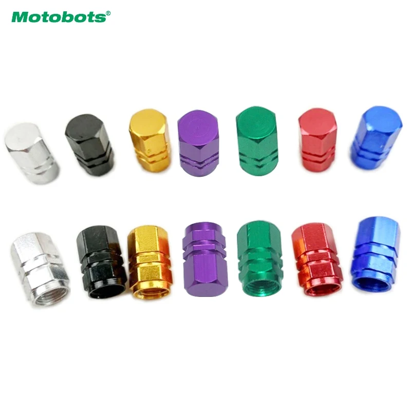 

MOTOBOTS 1000Pcs Aluminum Alloy Hexagon Gas Nozzle Cap Tire Valve Caps Leak Proof Cap For Car Truck Auto 5-Color #FD-5478