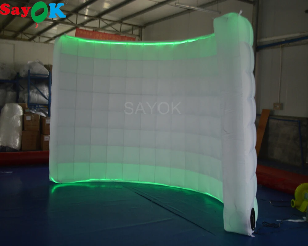 Sayok Portable Inflatable Background Photo Booth Wall with 2 LED Lights in the Top and Bottom for Wedding Party Decoration | Дом и сад