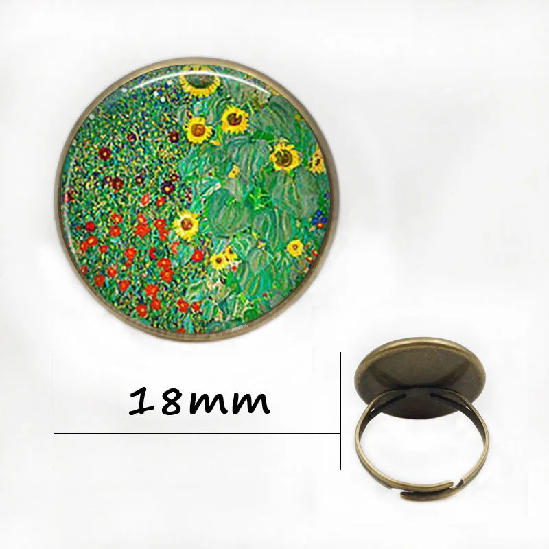 Круглый стеклянный кабошон Klimt's Farm Garden с подсолнухами 25 мм аксессуары для