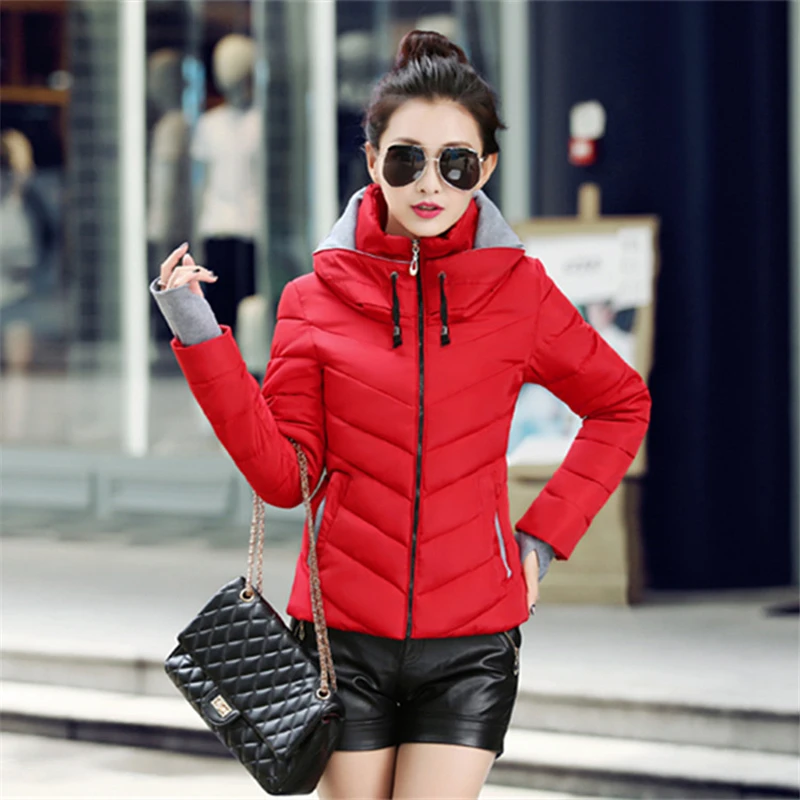 

Nice Women Winter Coat Women Korean Long Sleeve Warm Padded Winter Jacket Women Parkas A858