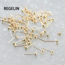 Серьги гвоздики REGELIN из нержавеющей стали с серебряным/золотым