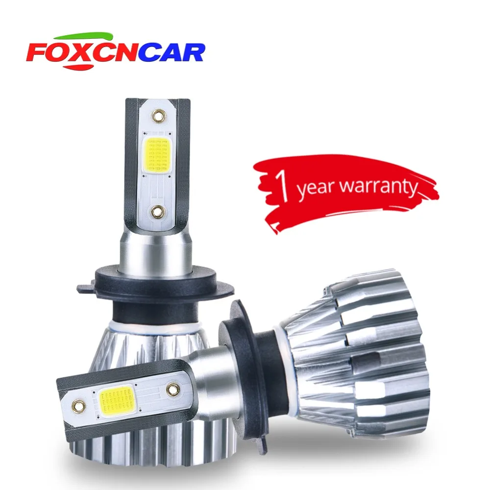 Foxcncar светодиодный 6500K H4 H7 4300 К фар автомобиля H1 H3 H11 H8 H9 9005 9006 HB3 HB4 авто лампа фару moto