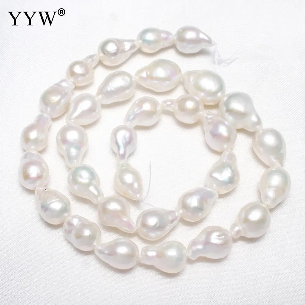 

YYW Cultured Baroque Freshwater Pearl Beads Nuggets natural white 9-11mm Approx 0.8mm Sold Per Approx 15.5 Inch Strand