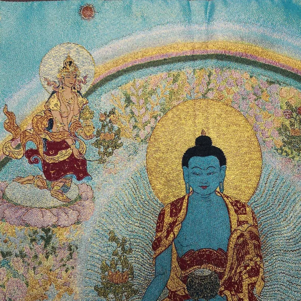 2019Nepalese collection of traditional Tibetan Buddhism Thangka Buddha paintings large size (90X60) silk brocade painting 00119 | Дом и сад