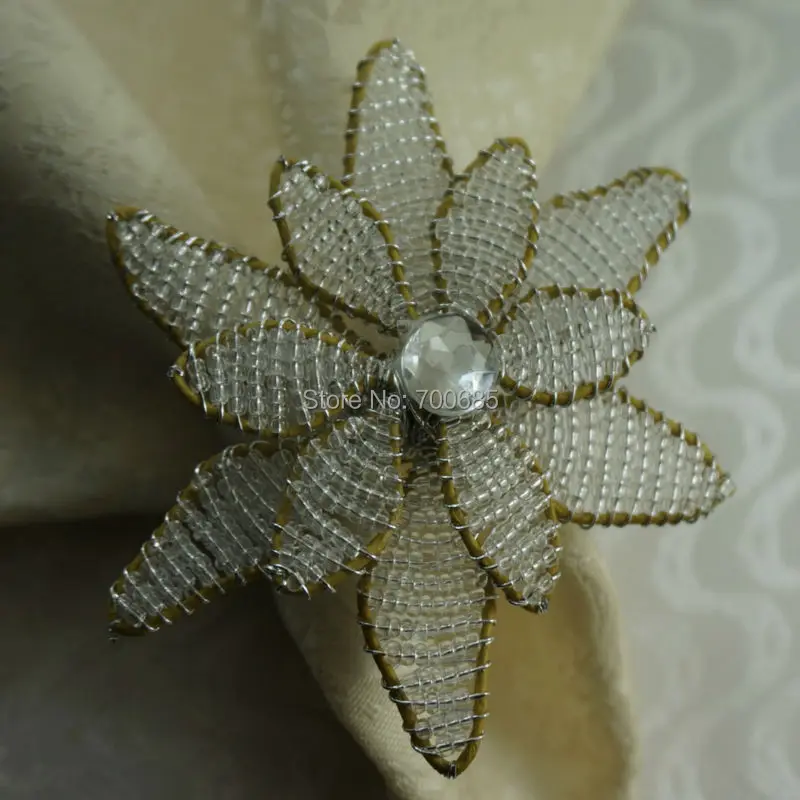 

beaded flower napkin ring, decoration napkin holder