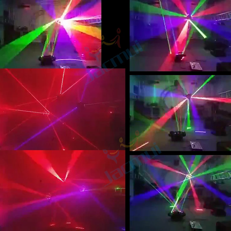 (2 шт./лот) 9 глаз движущийся лазерный свет RGB цвет треугольник паук Dj диско клуб