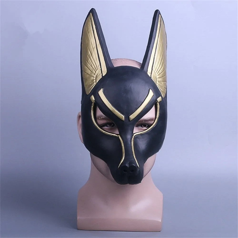 Египетская Anubis косплей маска для лица ПВХ Canis spp голова волка животное бутафория