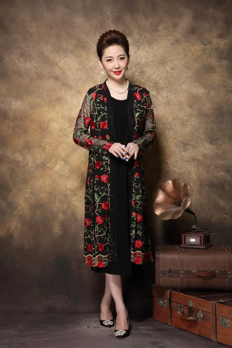 Новинка китайский стиль Элегантное Длинное Платье для мамы и жениха Ретро