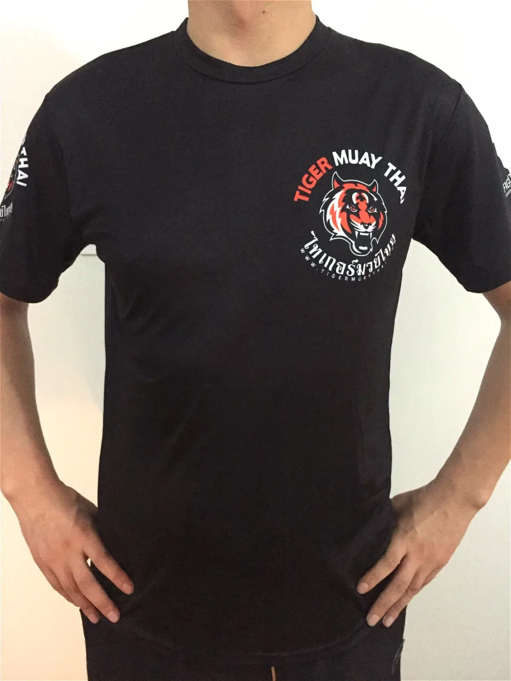 Мужская футболка с коротким рукавом Tiger MuayThai Hanuman fight tops черный/белый mma топы для