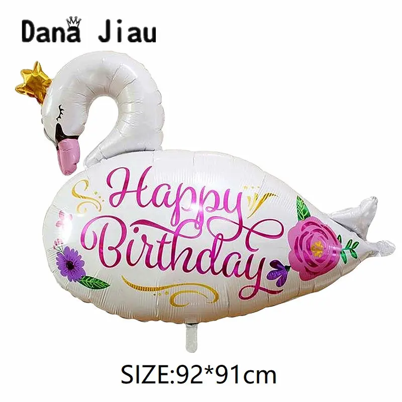 Красивый розовый Фламинго фольги воздушный шар с днем рождения Золотая Корона