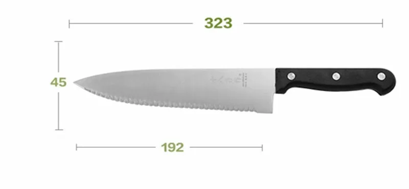 4.5x32.3cm Butter Bread cutter teeth cheese household kitchen Frozen meat knife with saw tooth Chef fruit knife stainless steel Peel knives - Цвет: 4.5x32.3cm