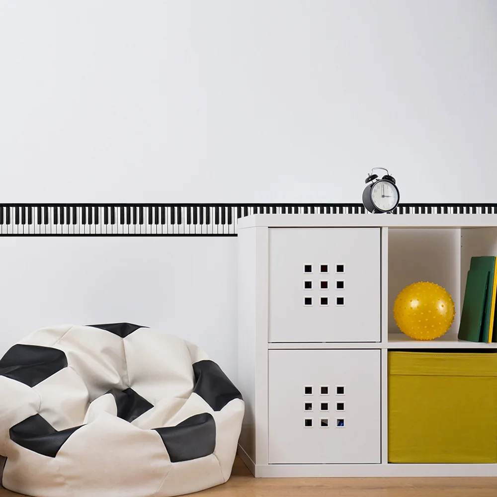 Funlife Piano Wallpaper Borders,Creative Decorative Wall Border Stickers For Kids,DIY Classroom Piano Room 3D Wall Decal