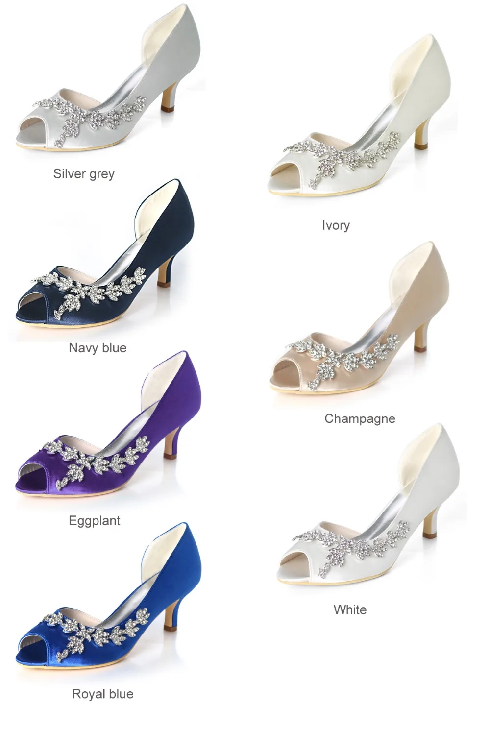 Туфли лодочки женские атласные с открытым носком на среднем каблуке|Женские