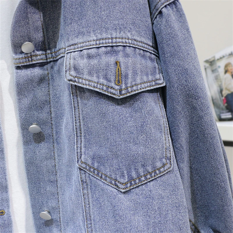 Джинсовая куртка в стиле бойфренда для женщин осенняя женская джинсовая