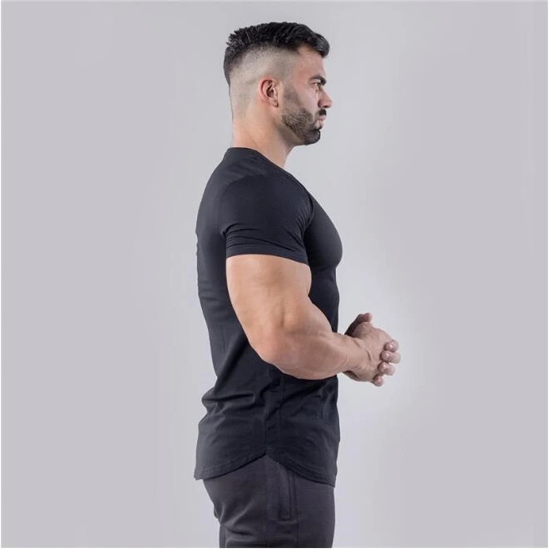 Мужские футболки с коротким рукавом для фитнеса от бренда Muscleguys хлопковая
