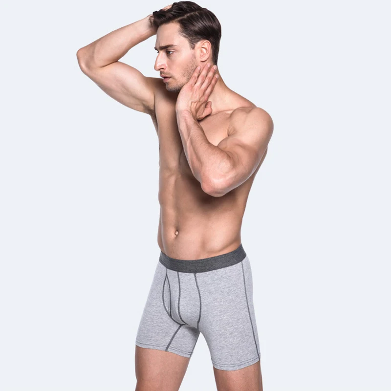 Хлопковые длинные трусы-боксеры мужское нижнее белье дышащие удобные трусы