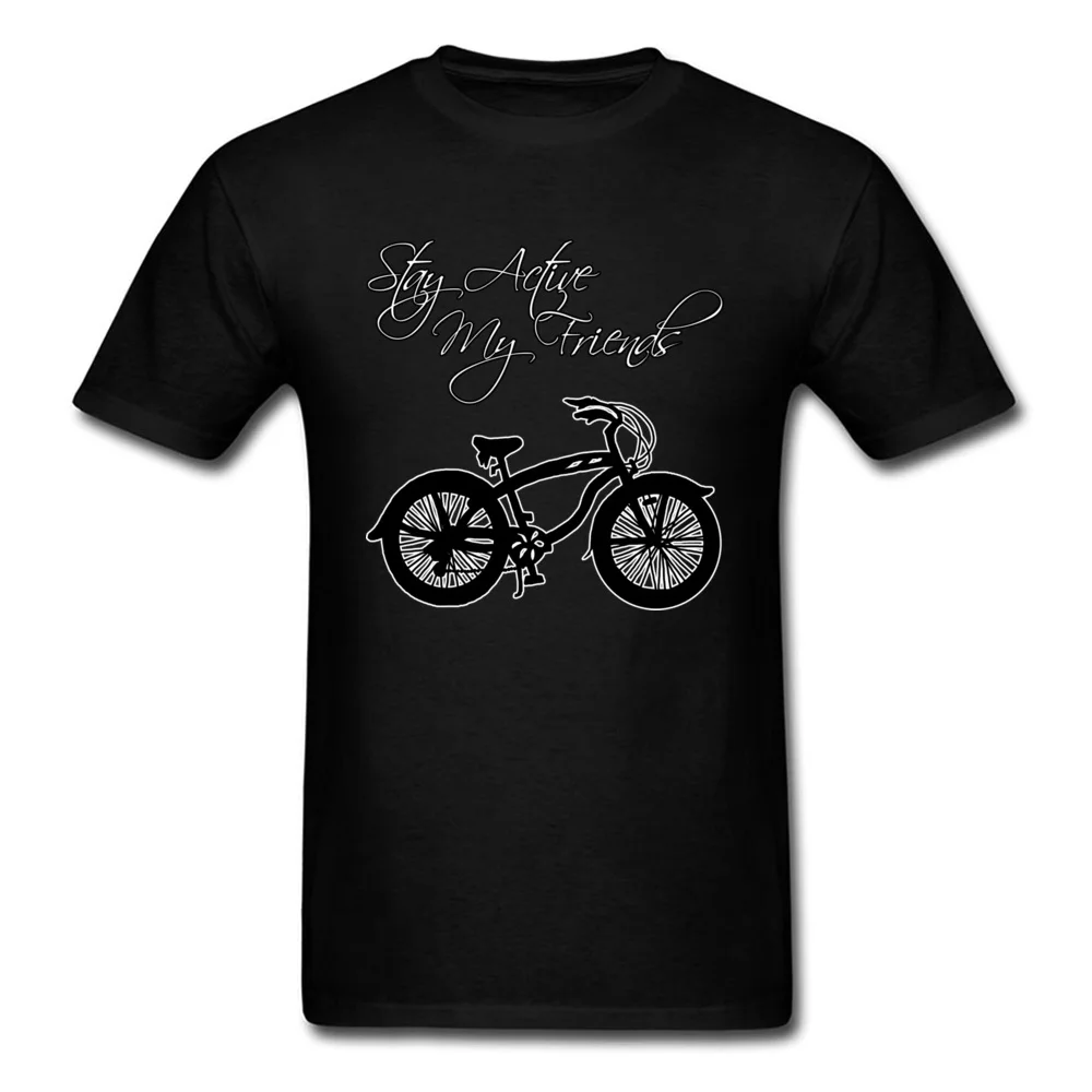 Stay Active My Friend 2018 Футболка мужская черно белая футболка с принтом велосипеда