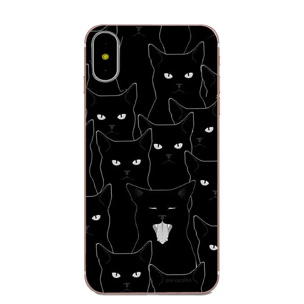 Для Galaxy J1 J2 J3 J330 J4 J5 J6 J7 J730 J8 2015 2016 2017 2018 mini Pro TPU кожа Paintin Черный кот