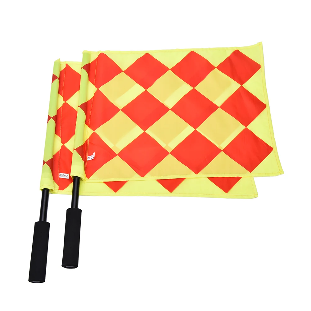 

Football Judge Sideline Fair Play use Sports Match Football Linesman Flags Referee Equipment Soccer Referee Flag with Carry Bag