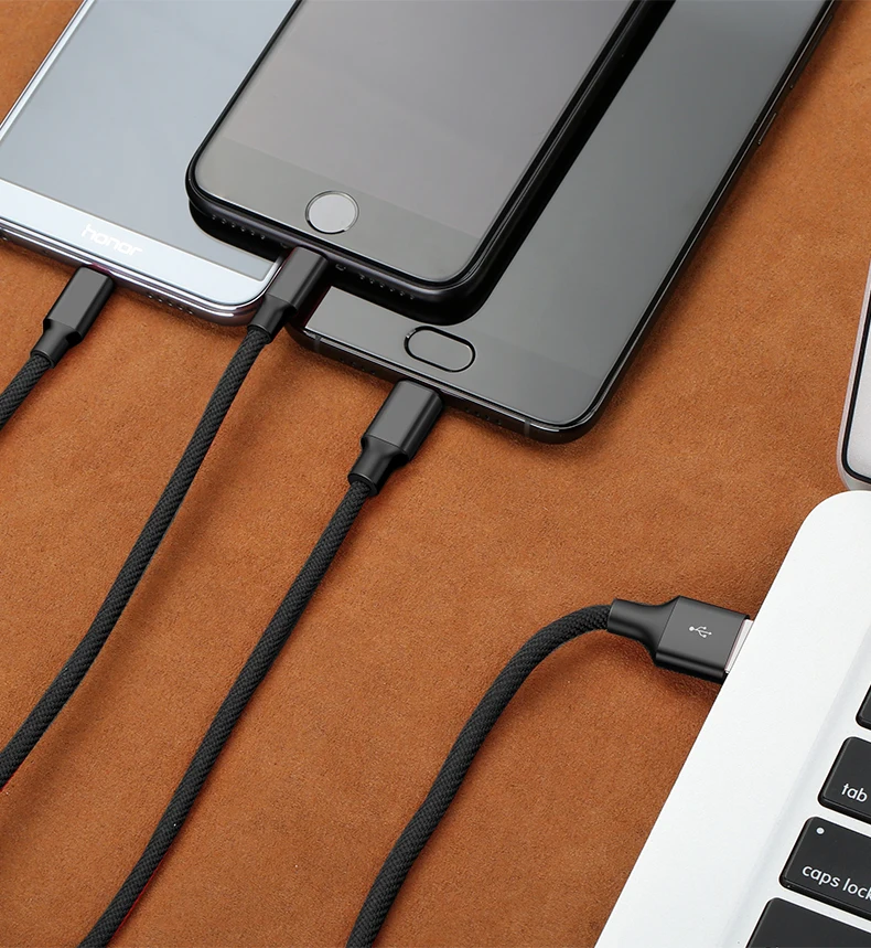 GUSGU 3 в 1 USB кабель для iPhone 5 SE 6 7 8 X type C кабель для быстрой зарядки для Xiaomi huawei MacBook Micro дата кабель для Android