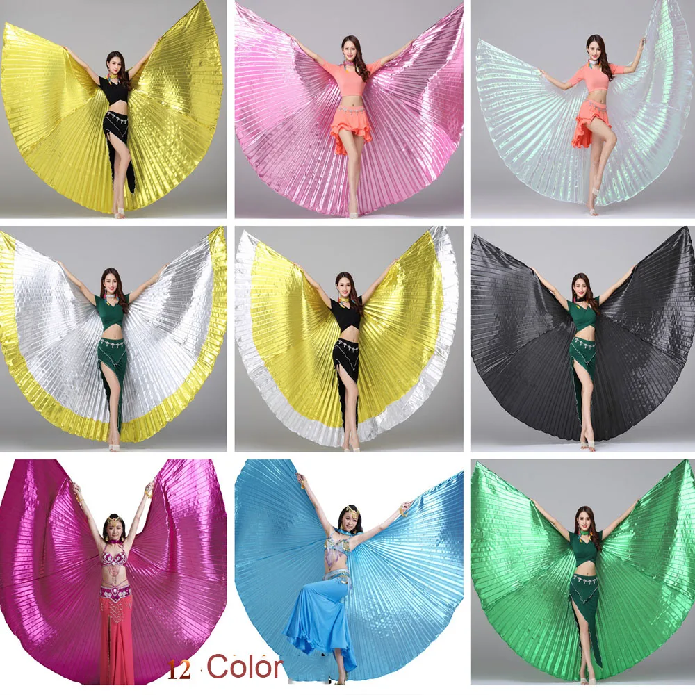 Для взрослых и детей крылья для танца живота 360 дюйма Раздвоенные золотые