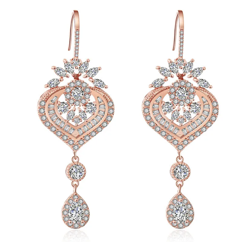 UILZ цветок конфигурация микро инкрустация Блестящий удлинение воды циркониевая