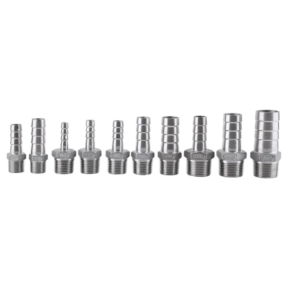 Наконечник шланга из нержавеющей стали BSP 1/8 &quot1/2&quot 1/4 &quot3/4&quot Резьбовая труба