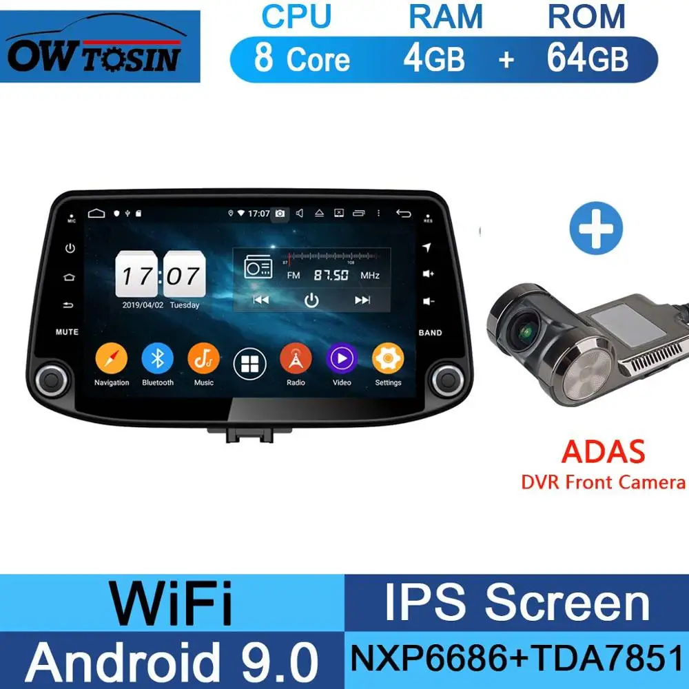 64G Adas Camera " ips 8 ядерный 4 Гб+ 64 ГБ Android 9,0 автомобильный мультимедийный плеер для hyundai i30 gps навигация радио DSP CarPlay Parrot BT - Цвет: 64G Adas Camera